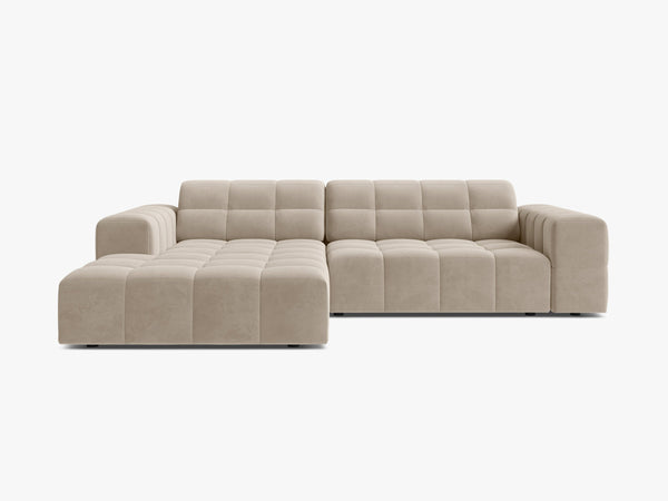 Modern Corner Sofa with Deep Seating & Tufted Design W234