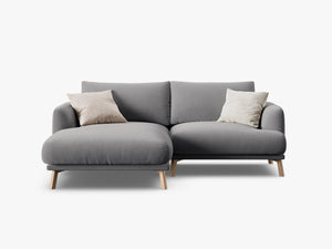 Modern Compact Corner Sofa – Minimalist L-Shaped Upholstered Couch W200