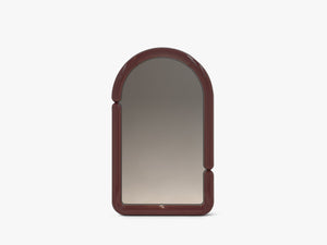 Modern Round Wall Mirror – Decorative Glossy Red Frame Mirror