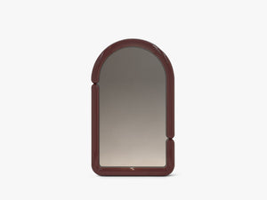 Modern Round Wall Mirror – Decorative Glossy Red Frame Mirror