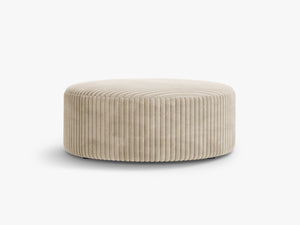 Large Round Pouf – Modern Upholstered Footrest, Coffee Table & Seating