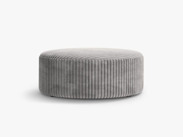 Large Round Pouf – Modern Upholstered Footrest, Coffee Table & Seating
