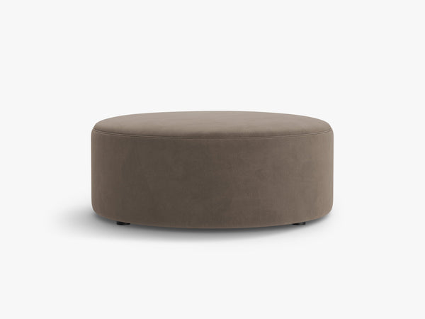 Large Round Pouf – Modern Upholstered Footrest, Coffee Table & Seating