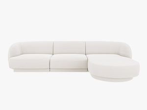 Modular Corner Sofa with Rounded Design & Adjustable Layout W255