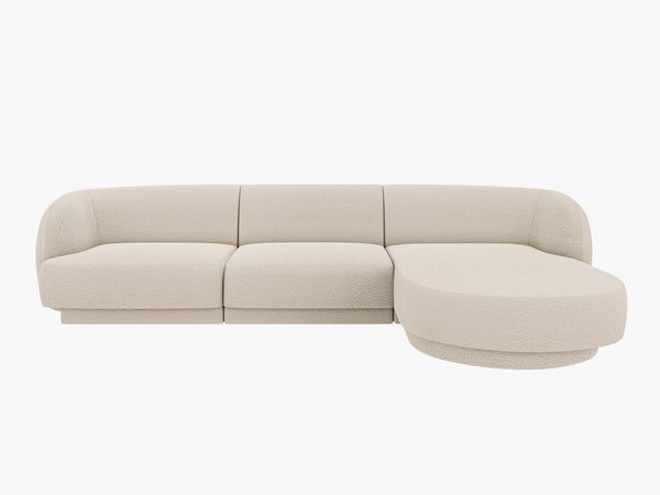 Modular Corner Sofa with Rounded Design & Adjustable Layout W255