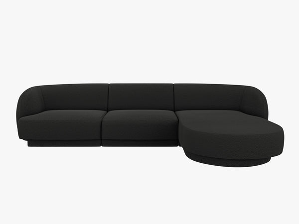 Modular Corner Sofa with Rounded Design & Adjustable Layout W255