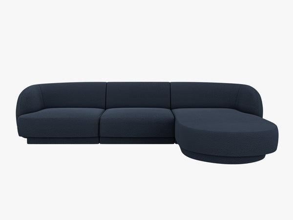Modular Corner Sofa with Rounded Design & Adjustable Layout W255