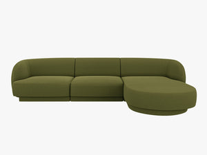 Modular Corner Sofa with Rounded Design & Adjustable Layout W255