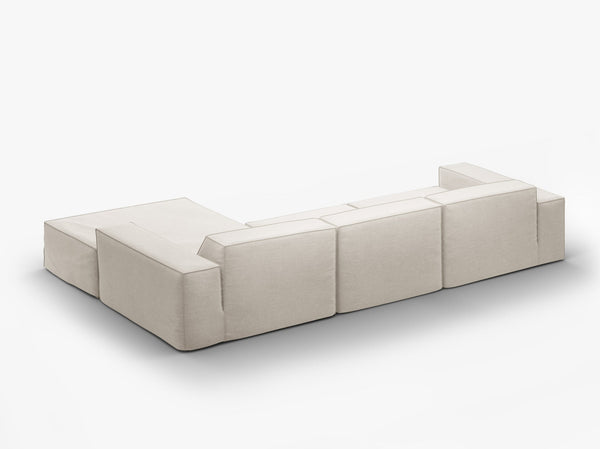 Corner Sofa with Removable Covers – Medium-Firm Comfort & Linen-Style Fabric W284