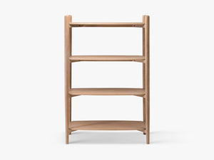 Modern Wooden Bookshelf – Solid Oak 4-Tier Storage Unit