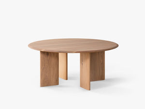 Modern Coffee Table with Wooden Finish & Rounded Design