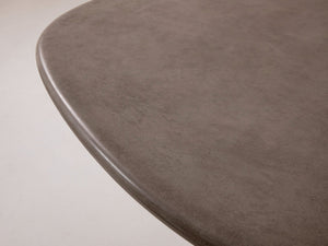 Oval Dining Table with Cement Finish for Indoor & Outdoor Use