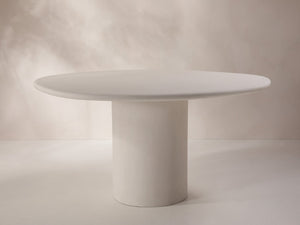 Oval Dining Table with Cement Finish for Indoor & Outdoor Use