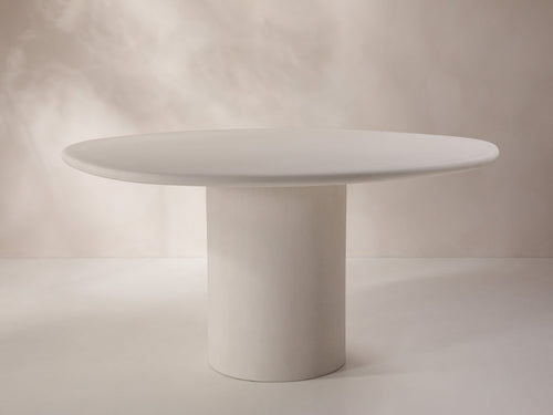 Oval Dining Table with Cement Finish for Indoor & Outdoor Use