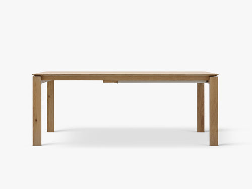 Extendable Wooden Dining Table – Oak Finish with Solid Frame (195–285 cm)