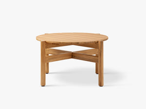 Outdoor Round Coffee Table – Solid Acacia Wood Garden Table