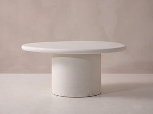 Oval Coffee Table with Cement Finish for Indoor & Outdoor Use