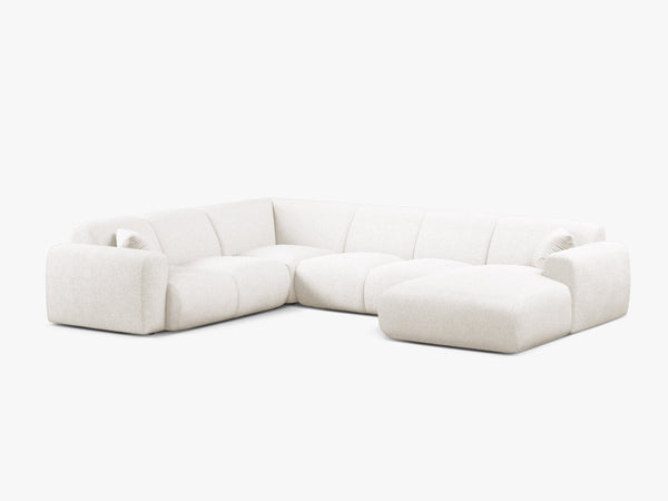 Panoramic Corner Sofa with Curved Design & Spacious Comfort W326