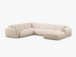 Panoramic Corner Sofa with Curved Design & Spacious Comfort W326