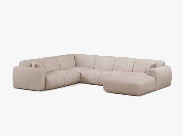 Panoramic Corner Sofa with Curved Design & Spacious Comfort W326