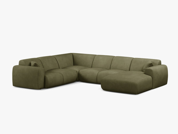 Panoramic Corner Sofa with Curved Design & Spacious Comfort W326