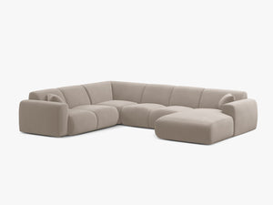 Panoramic Corner Sofa with Curved Design & Spacious Comfort W326