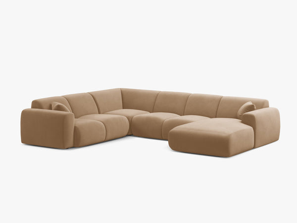 Panoramic Corner Sofa with Curved Design & Spacious Comfort W326