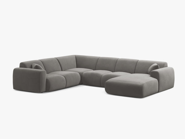 Panoramic Corner Sofa with Curved Design & Spacious Comfort W326