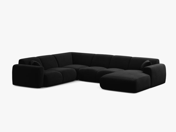 Panoramic Corner Sofa with Curved Design & Spacious Comfort W326