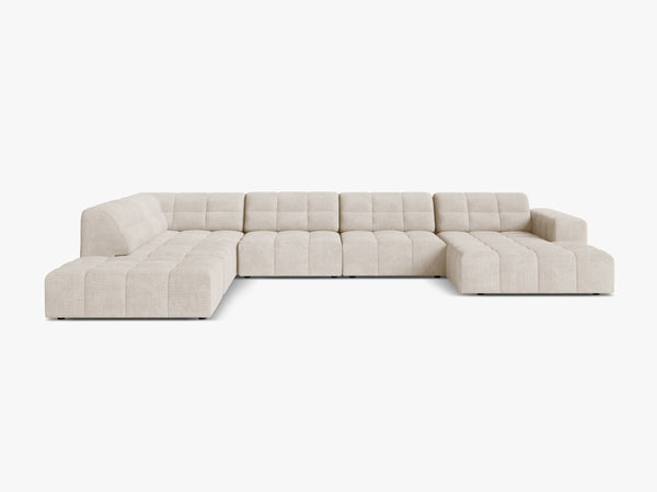Panoramic Sofa with Deep Seating & Tufted Modern Design W375