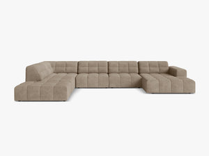 Panoramic Sofa with Deep Seating & Tufted Modern Design W375