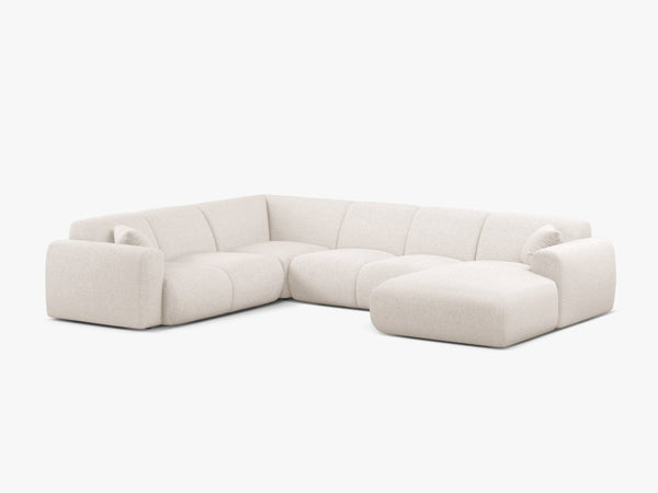 Panoramic Corner Sofa with Curved Design & Spacious Comfort W326