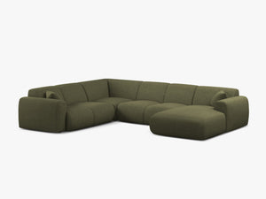 Panoramic Corner Sofa with Curved Design & Spacious Comfort W326