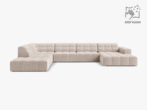 Panoramic Sofa with Deep Seating & Tufted Modern Design W375