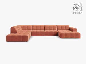 Panoramic Sofa with Deep Seating & Tufted Modern Design W375