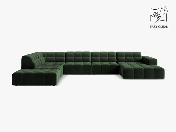 Panoramic Sofa with Deep Seating & Tufted Modern Design W375