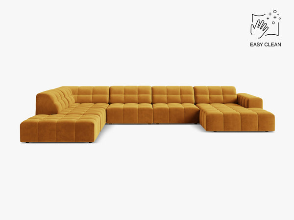 Panoramic Sofa with Deep Seating & Tufted Modern Design W375
