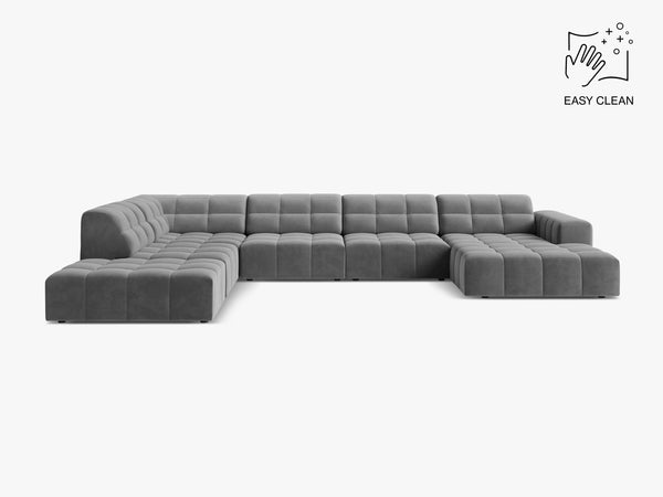 Panoramic Sofa with Deep Seating & Tufted Modern Design W375
