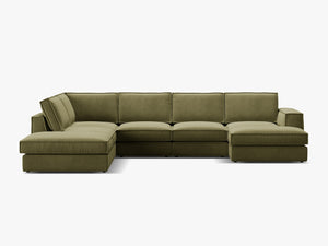 Large Panoramic Corner Sofa – Modern Deep Seating Lounge Couch W362