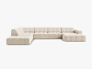 Panoramic Sofa with Deep Seating & Tufted Modern Design W375