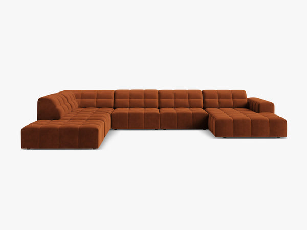 Panoramic Sofa with Deep Seating & Tufted Modern Design W375