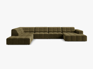 Panoramic Sofa with Deep Seating & Tufted Modern Design W375