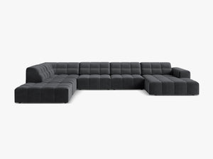 Panoramic Sofa with Deep Seating & Tufted Modern Design W375