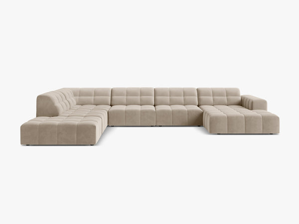 Panoramic Sofa with Deep Seating & Tufted Modern Design W375
