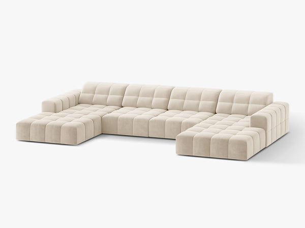 Panoramic Sofa with Deep Seating & Modern Tufted Design W375