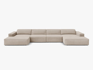 Panoramic Modular Sofa with Spacious Seating & Modern Comfort W364