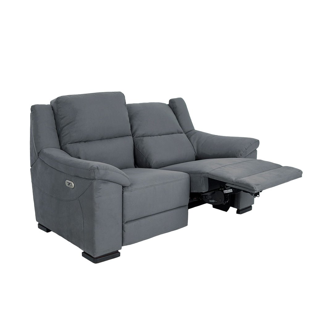 Relaxing 2 and 3 seater sofa set in dark grey fabric
