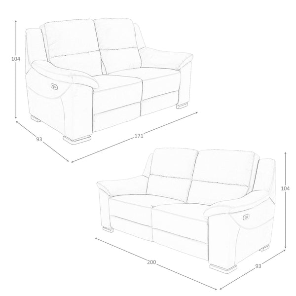 Relaxing 2 and 3 seater sofa set in dark grey fabric