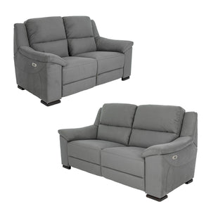 Relax sofa set 2 and 3 seater sofas in grey fabric
