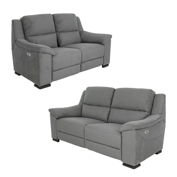 Relax sofa set 2 and 3 seater sofas in grey fabric